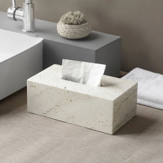 Travertine Bathroom Set – Durable Stone Decor | Soap Dispenser & Toothbrush Holder