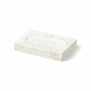 Travertine Bathroom Set – Durable Stone Decor | Soap Dispenser & Toothbrush Holder