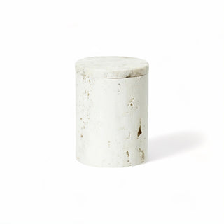 travertine stone bathroom set soap dispenser toothbrush holder luxury lifestyle view