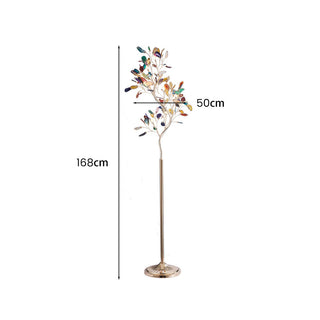 Colored tree branch lamp detail — agate iron texture