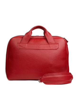 leather briefcase premium genuine leather laptop bag adjustable shoulder strap top view