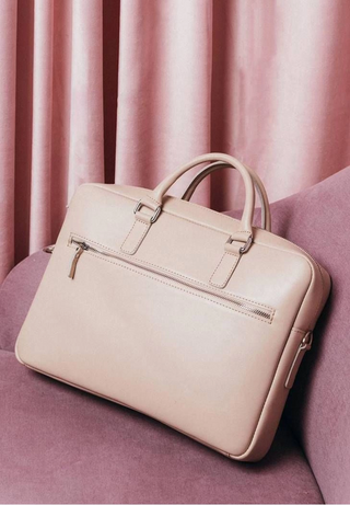 leather briefcase elegant business bag adjustable shoulder strap product view