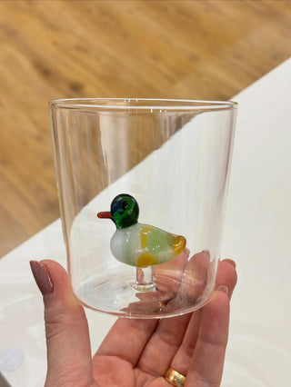 Handcrafted Animal Figurine Glass Cup