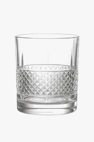 Embossed relief old-fashioned whisky glasses