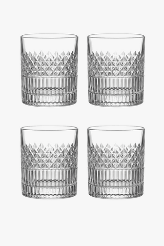 Faceted whisky glasses, 350 ml