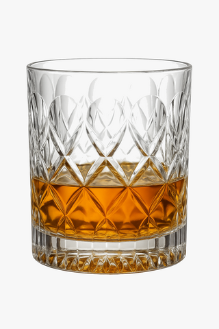 Textured old-fashioned whisky glasses, 170 ml