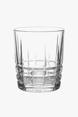 Embossed relief old-fashioned whisky glasses