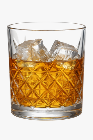 Faceted whisky glasses, 350 ml