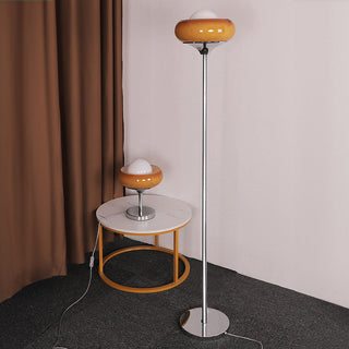 Iron glass Bauhaus floor lamp setting — vintage creative wide