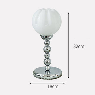 White designer Bauhaus lamp — glass flower vintage warm