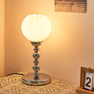 Vintage Bauhaus flower lamp ambient — white glass warm