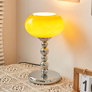Vintage Bauhaus white glass flower table lamp — modern designer