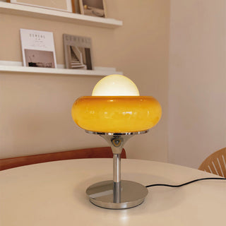 Vintage Bauhaus creative desk lamp — glass shade iron base