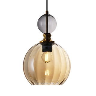 Lámpara colgante de globo vintage – Colgante de vidrio de color con iluminación estilo retro
