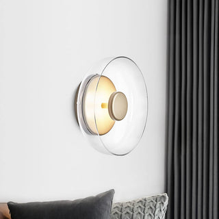 Warm ambient glass LED bedside wall sconce — fixture