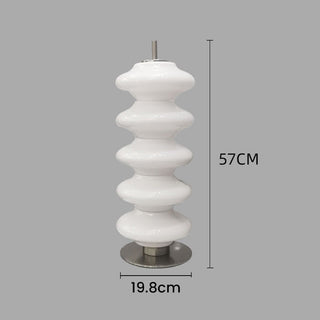 Modern white glass lamp detail — elegant LED warm