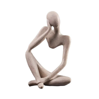 thinker sculpture nordic art handmade resin figurine home decor front view